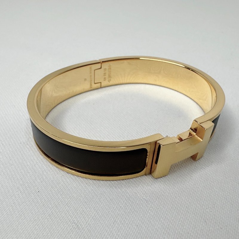 HERMES Clic H窄版珐瑯手環-2
