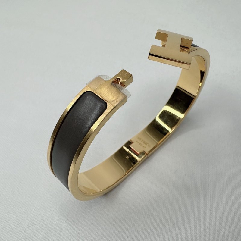 HERMES Clic H窄版珐瑯手環-4
