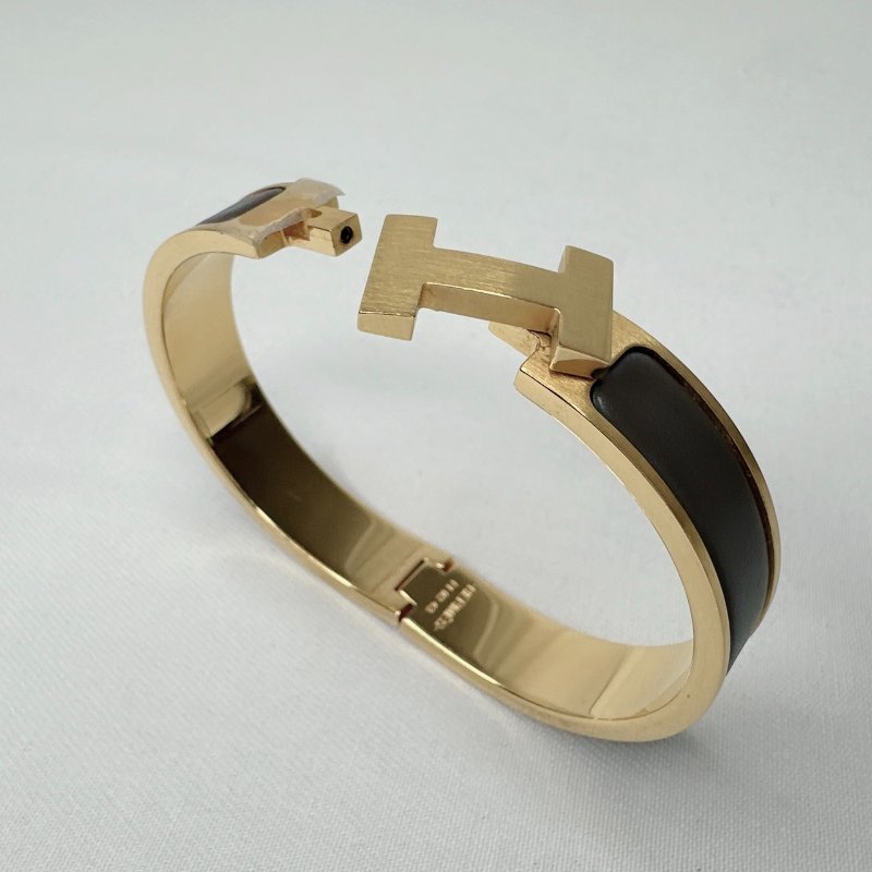 HERMES Clic H窄版珐瑯手環-5