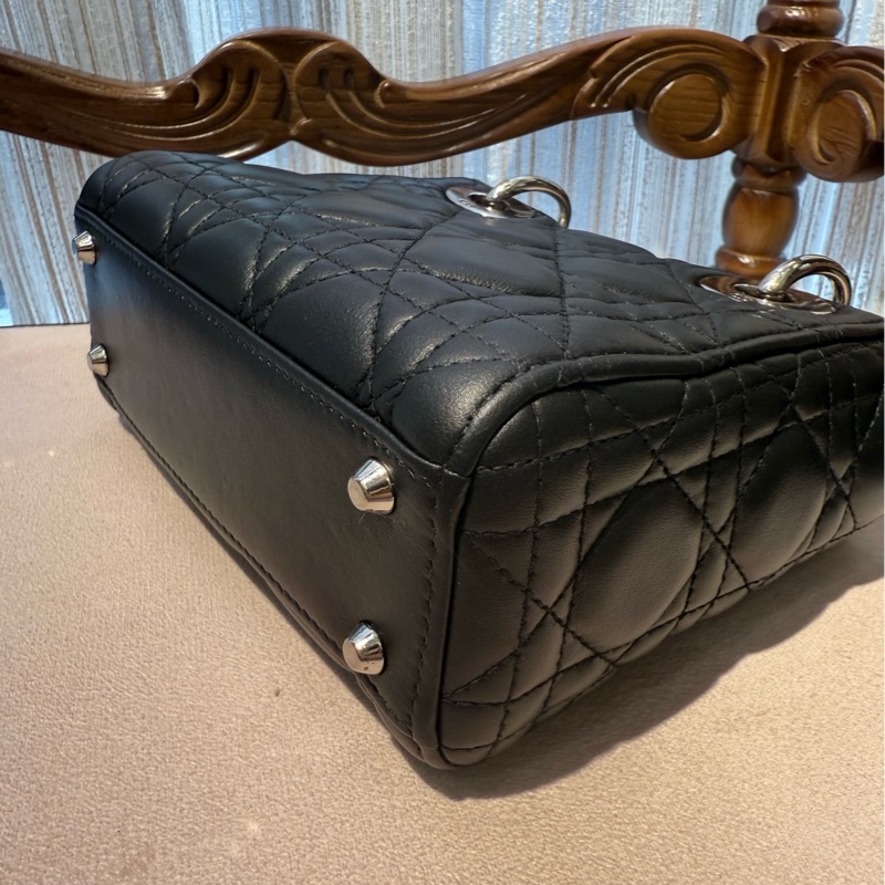 Dior 戴妃 黑银 14年 三格 单肩包-8