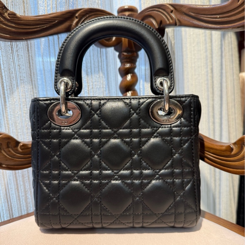 Dior 戴妃 黑银 14年 三格 单肩包-11
