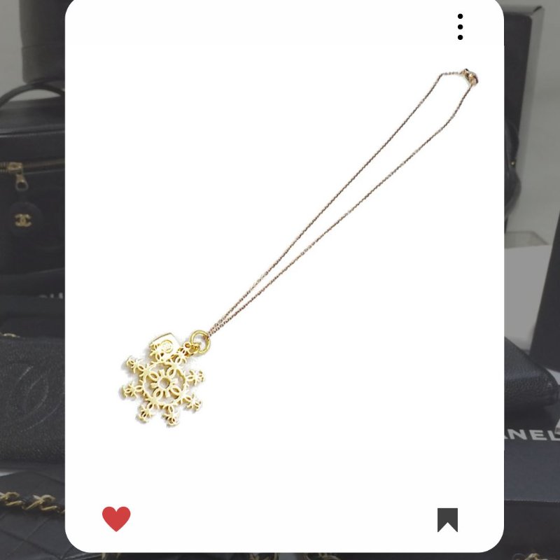 💖 9 月新品上架 🔥💖 ✨超美新到 !香奈兒 Chanel 金色雪花❄️項鏈 🔥 香奈兒熱賣款 香奈兒項鏈 CHANEL NECKLACE-1