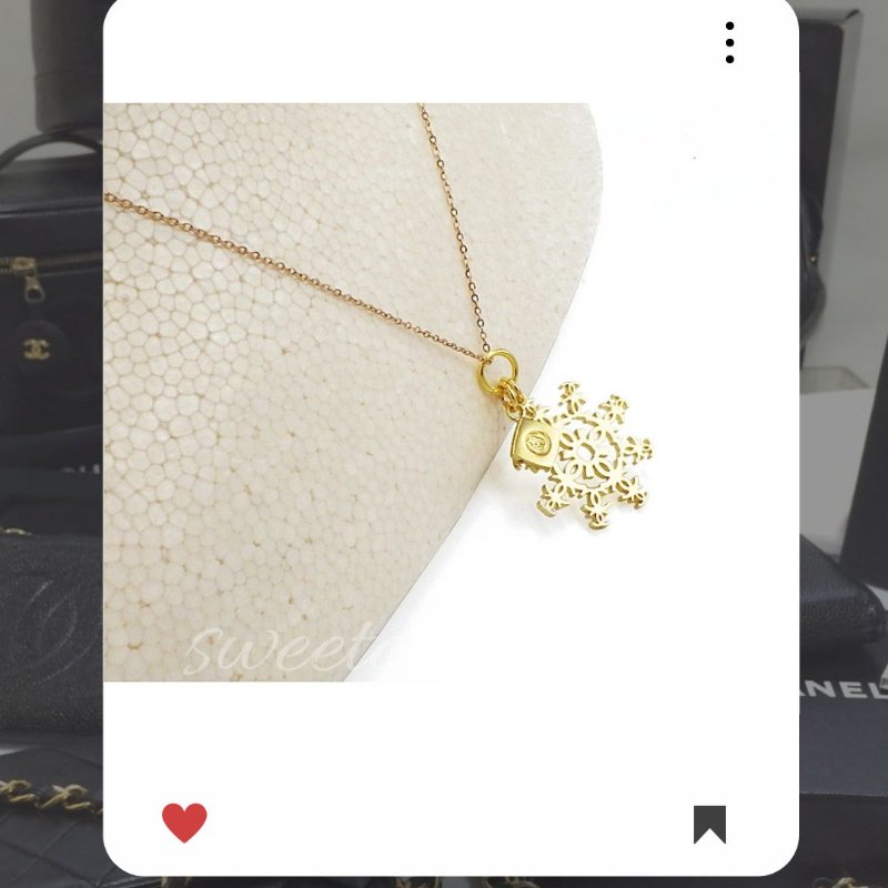 💖 9 月新品上架 🔥💖 ✨超美新到 !香奈兒 Chanel 金色雪花❄️項鏈 🔥 香奈兒熱賣款 香奈兒項鏈 CHANEL NECKLACE-2