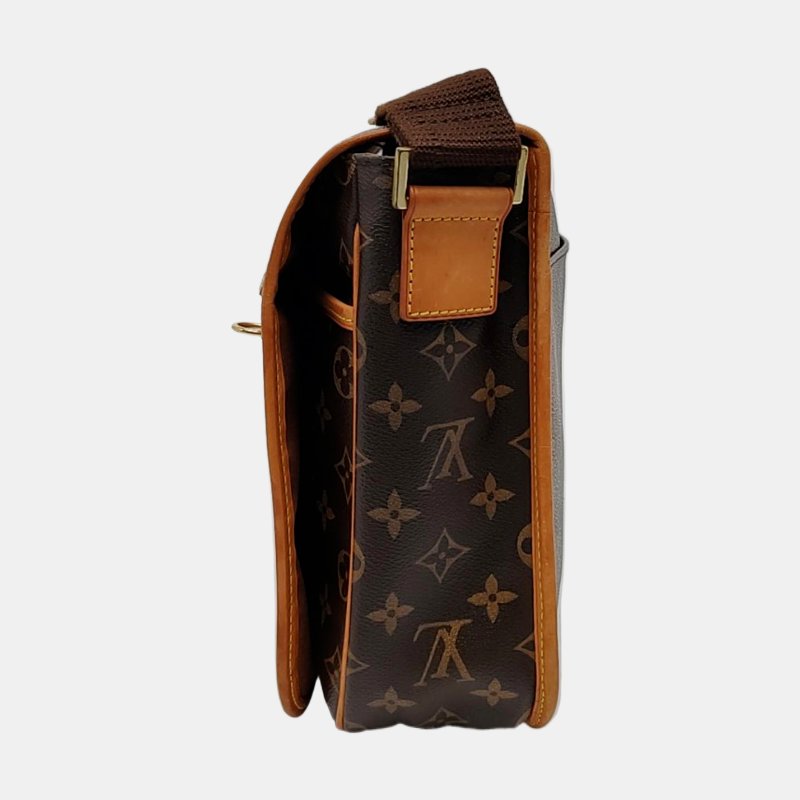 LOUIS VUITTON BOSPHORE 大號棕色塗層帆布老花肩背包斜背包 金色五金 2006年-2