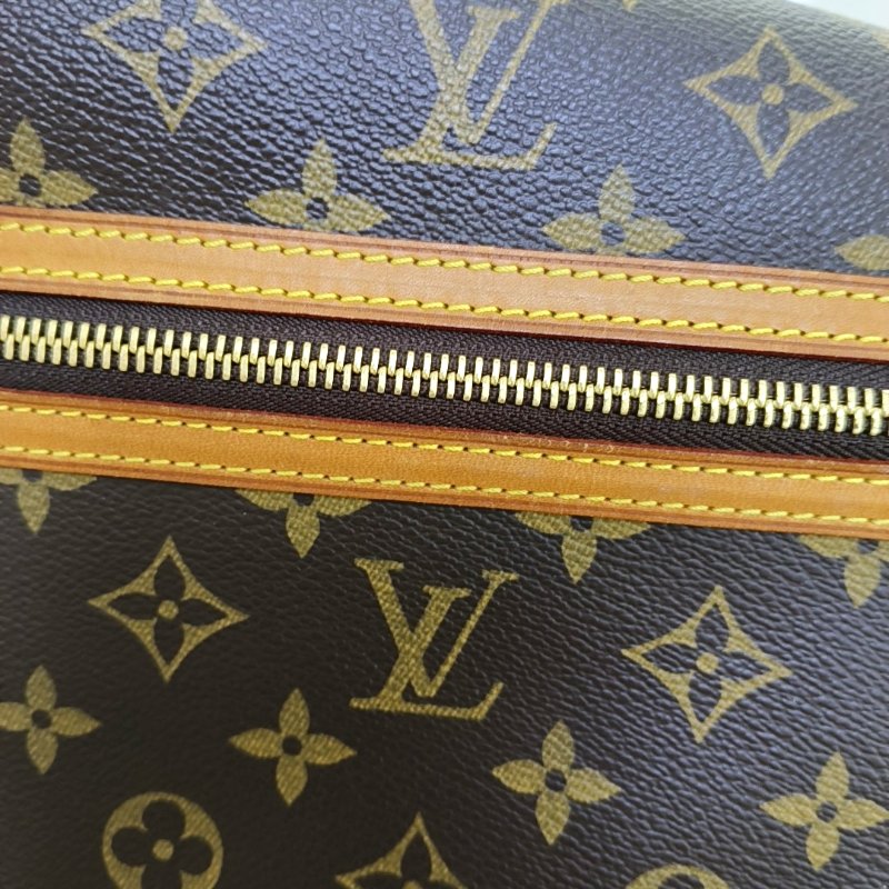 LOUIS VUITTON BOSPHORE 大號棕色塗層帆布老花肩背包斜背包 金色五金 2006年-9
