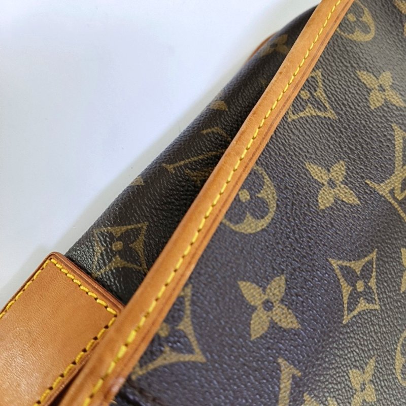 LOUIS VUITTON BOSPHORE 大號棕色塗層帆布老花肩背包斜背包 金色五金 2006年-13