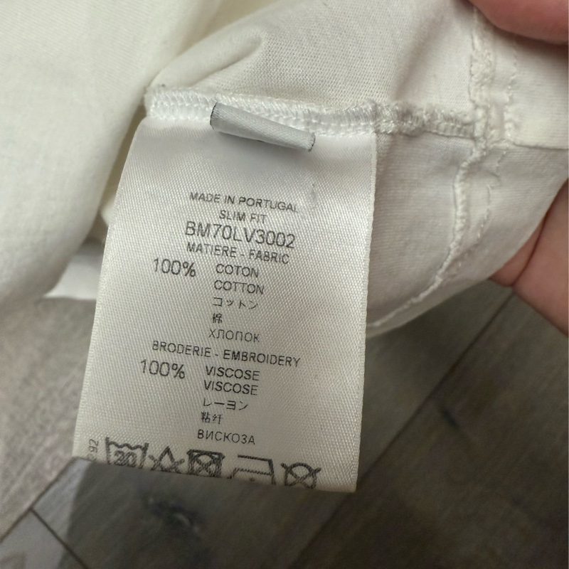 GIVENCHY男款刺繡黑字薄白T-10