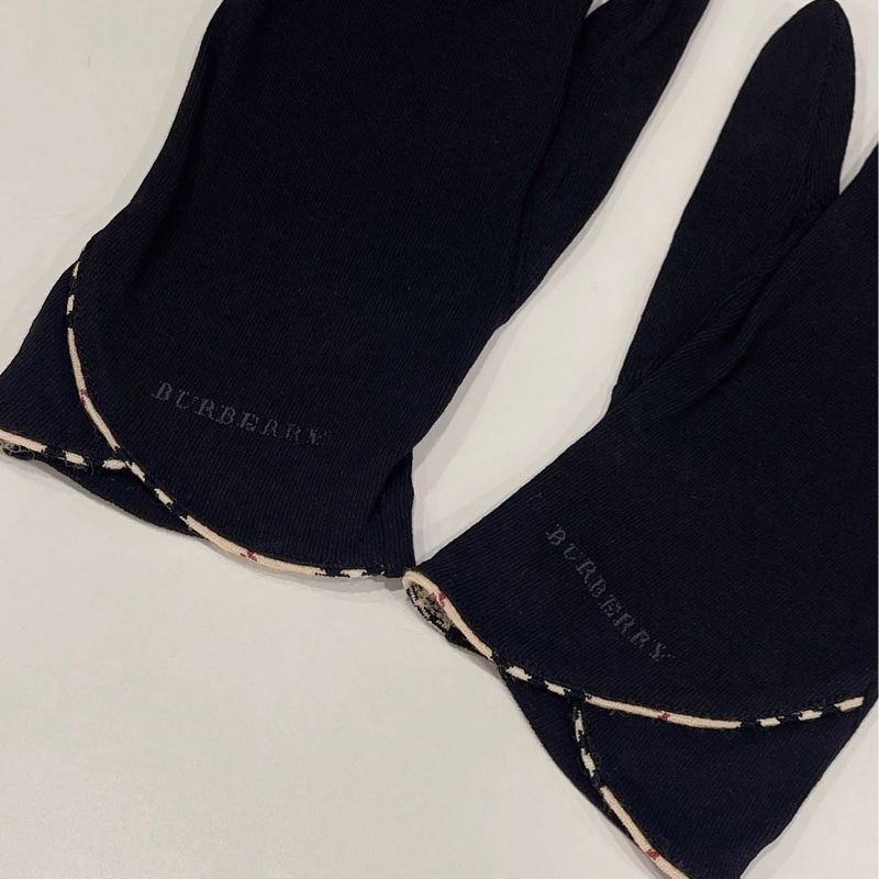 Burberry 經典格紋滾邊夏款防曬手套 黑-2