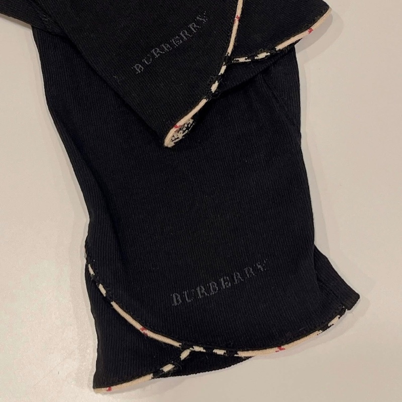 Burberry 經典格紋滾邊夏款防曬手套 黑-4