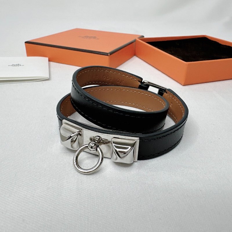 HERMES Rivale圈皮革手環-0