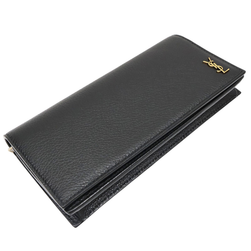 黑色 牛皮 長夾【SAINT LAURENT YSL 聖羅蘭】 635542-4