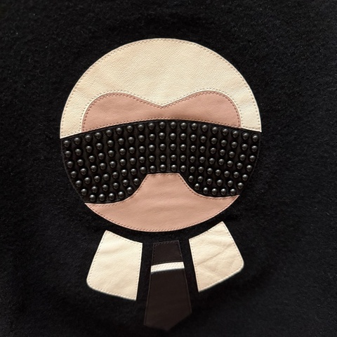 可議價✨FENDI&Karl 聯名男款長袖黑色羊毛棉衣