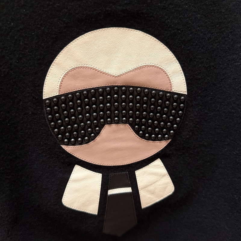 可議價✨FENDI&Karl 聯名男款長袖黑色羊毛棉衣-17