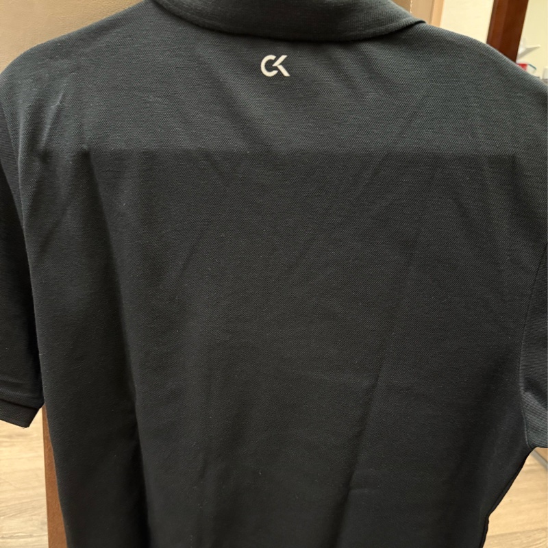 CK男款藍白字樣黑色Polo衫-6