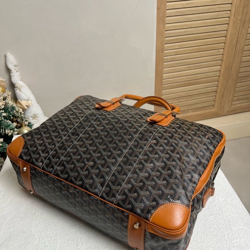 GOYARD 棕色 Ambassade 老花帆布拼皮 手提包 電腦公事包-4