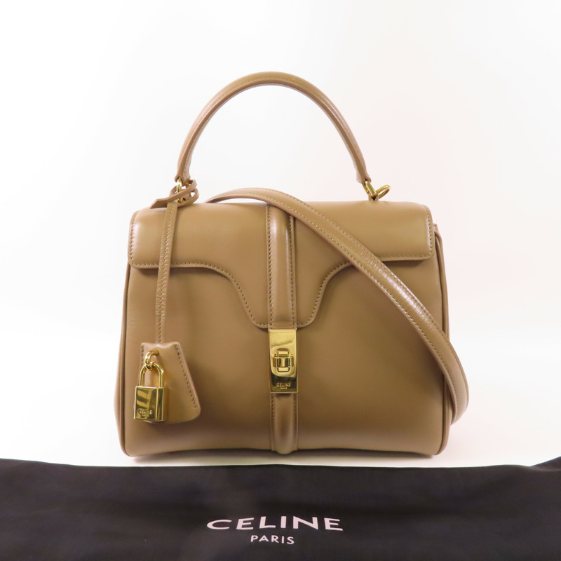 CELINE 牛皮皮革Celine 16金扣手挽肩背兩用袋-19