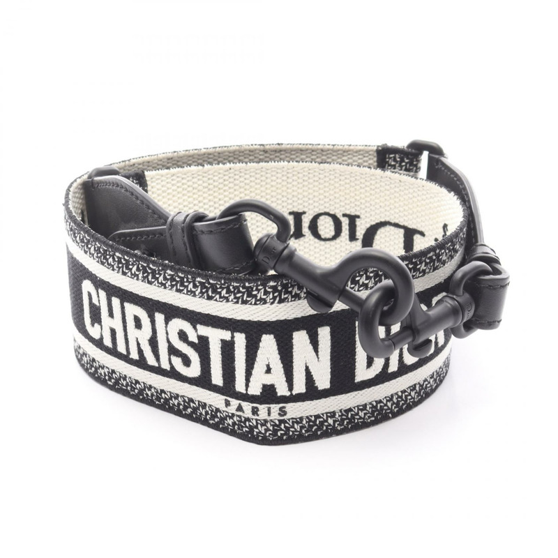 Dior 刺繡肩帶 S8552SBTNM941 帆布皮革黑白全新女款-0