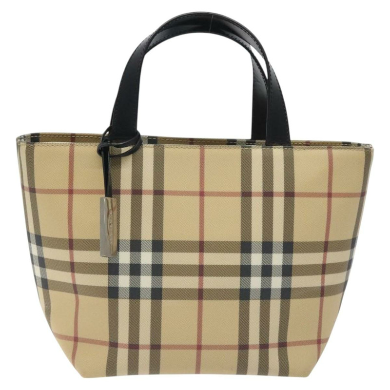 【日本直送】BURBERRY Nova 格紋手提包 PVC 米色 正品 129104-1