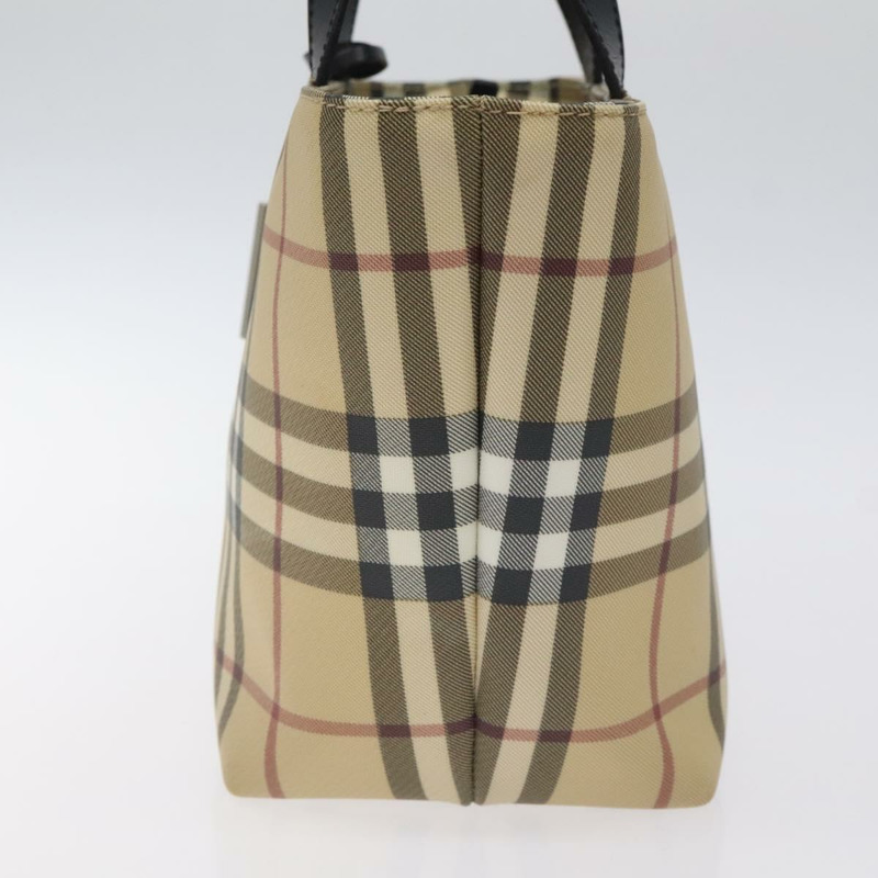 【日本直送】BURBERRY Nova 格紋手提包 PVC 米色 正品 129104-4