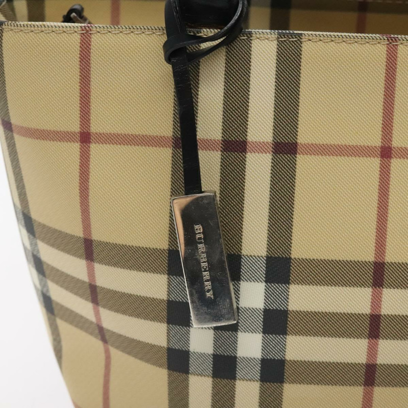 【日本直送】BURBERRY Nova 格紋手提包 PVC 米色 正品 129104-13