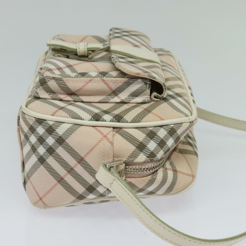 【日本直送】BURBERRY Nova 格紋藍標單肩包帆布粉紅銀色正品 127833-4