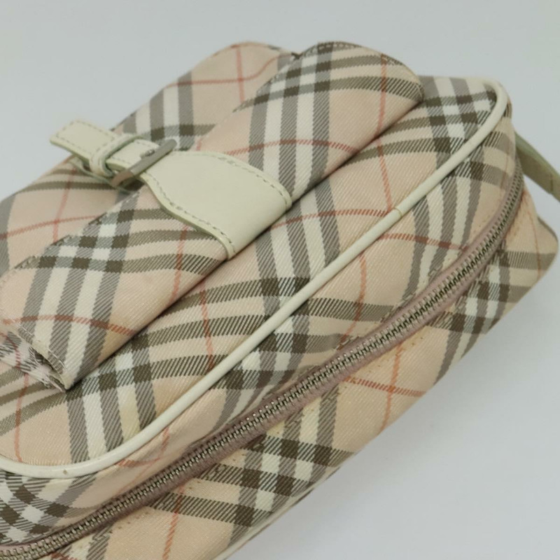 【日本直送】BURBERRY Nova 格紋藍標單肩包帆布粉紅銀色正品 127833-5