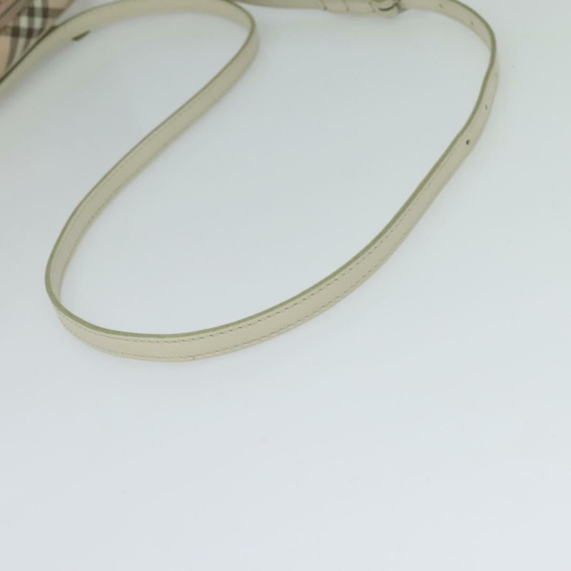 【日本直送】BURBERRY Nova 格紋藍標單肩包帆布粉紅銀色正品 127833-6