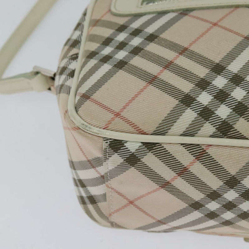【日本直送】BURBERRY Nova 格紋藍標單肩包帆布粉紅銀色正品 127833-11