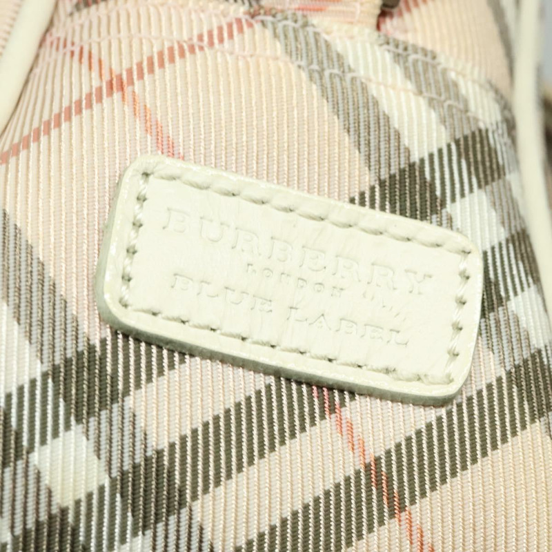 【日本直送】BURBERRY Nova 格紋藍標單肩包帆布粉紅銀色正品 127833-13