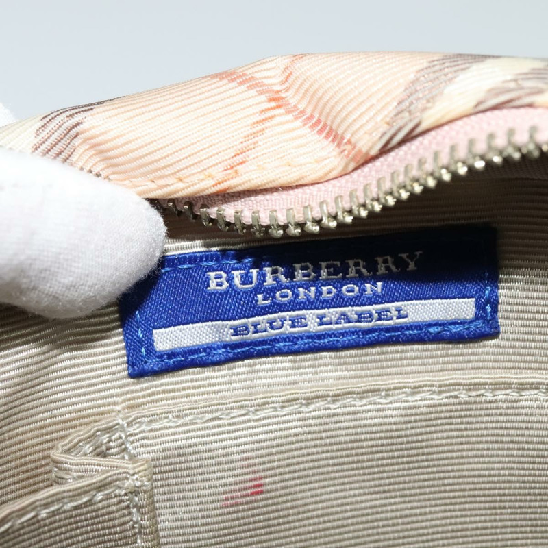 【日本直送】BURBERRY Nova 格紋藍標單肩包帆布粉紅銀色正品 127833-14