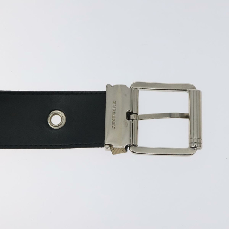 【日本直送】BURBERRY Nova 格紋腰帶 PVC 38.6 吋米色銀色正品 127839V-7