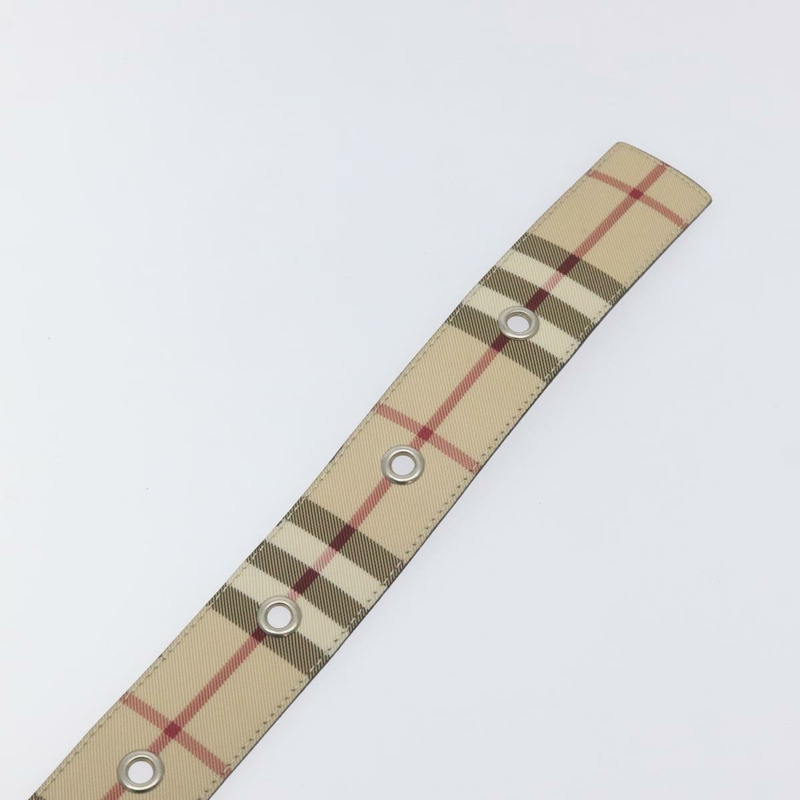 【日本直送】BURBERRY Nova 格紋腰帶 PVC 38.6 吋米色銀色正品 127839V-8
