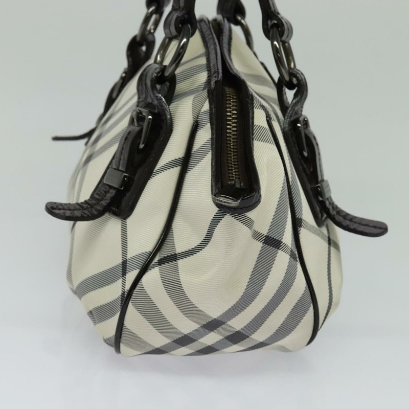 【日本直送】BURBERRY Nova 格紋藍標手提包帆布兩用包白色銀色正品 bs27158-3