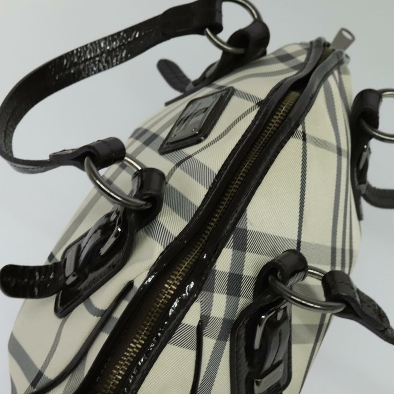 【日本直送】BURBERRY Nova 格紋藍標手提包帆布兩用包白色銀色正品 bs27158-5
