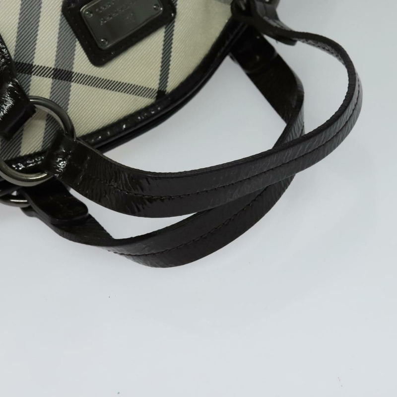 【日本直送】BURBERRY Nova 格紋藍標手提包帆布兩用包白色銀色正品 bs27158-6