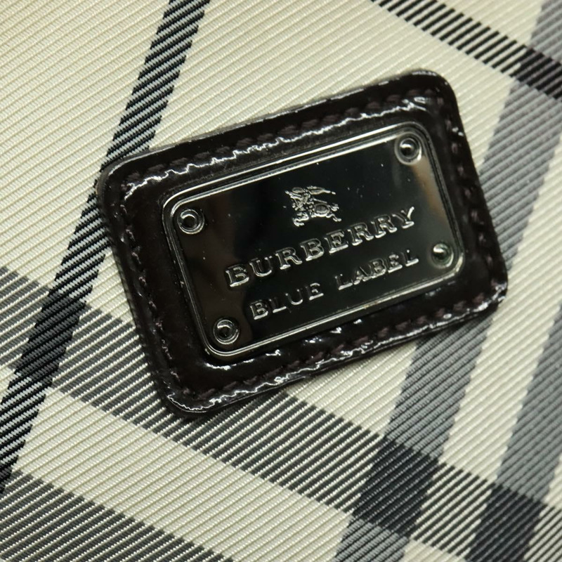 【日本直送】BURBERRY Nova 格紋藍標手提包帆布兩用包白色銀色正品 bs27158-13