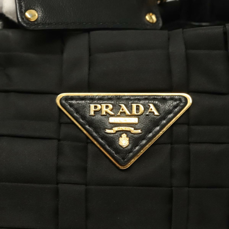 【日本直送】PRADA 手提包 尼龍 黑色 銀色 正品 130040V-13