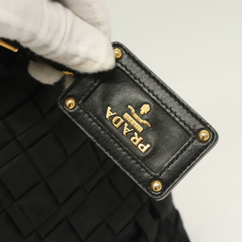 【日本直送】PRADA 手提包 尼龍 黑色 銀色 正品 130040V-14
