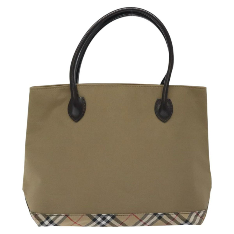 【日本直送】BURBERRY Nova 格紋藍標手提包尼龍米色銀色正品 ti3241-1