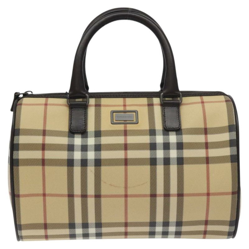 【日本直送】BURBERRY Nova 格紋手提包 PVC 米色正品 BA3513-1