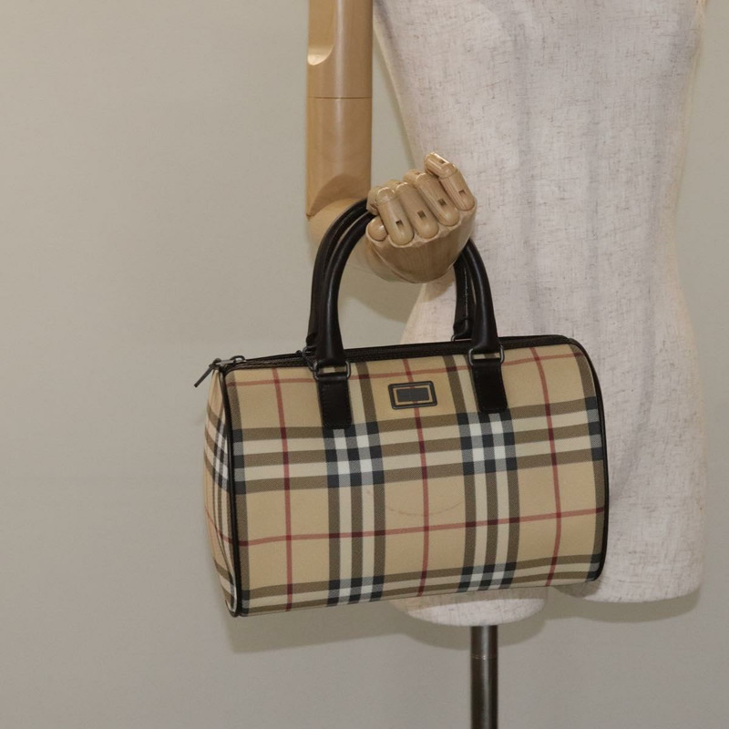 【日本直送】BURBERRY Nova 格紋手提包 PVC 米色正品 BA3513-21