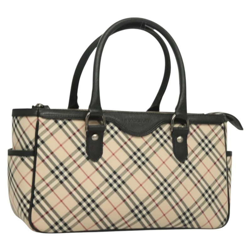 【日本直送】BURBERRY Nova 格紋手提包 帆布皮革 米色 正品 131010-0