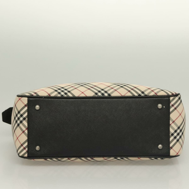 【日本直送】BURBERRY Nova 格紋手提包 帆布皮革 米色 正品 131010-8