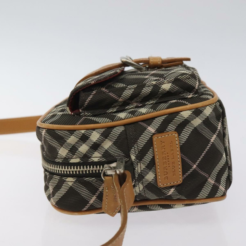 【日本直送】BURBERRY Nova 格紋藍標單肩包尼龍棕色銀色正品 131124-4