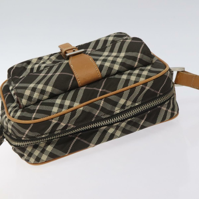 【日本直送】BURBERRY Nova 格紋藍標單肩包尼龍棕色銀色正品 131124-5
