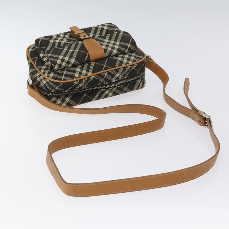 【日本直送】BURBERRY Nova 格紋藍標單肩包尼龍棕色銀色正品 131124-6