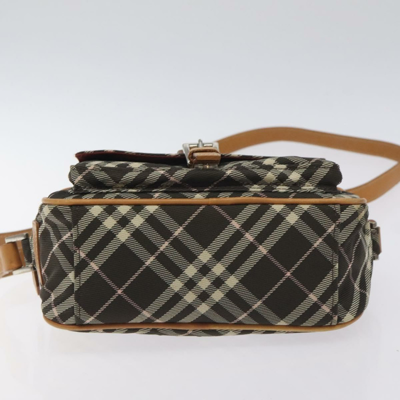 【日本直送】BURBERRY Nova 格紋藍標單肩包尼龍棕色銀色正品 131124-8