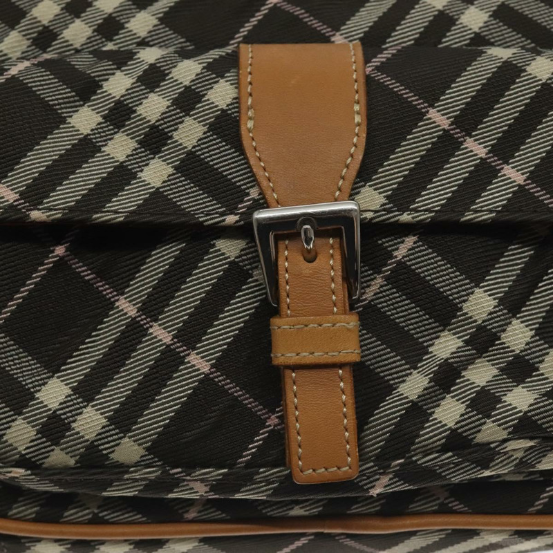 【日本直送】BURBERRY Nova 格紋藍標單肩包尼龍棕色銀色正品 131124-14