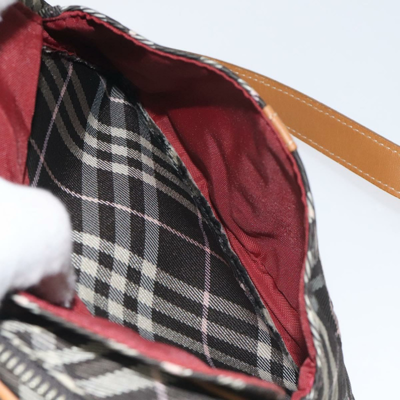 【日本直送】BURBERRY Nova 格紋藍標單肩包尼龍棕色銀色正品 131124-21