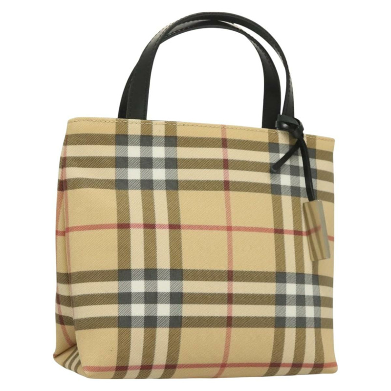 【日本直送】BURBERRY Nova 格紋手提包 PVC 米色 正品 130916-0